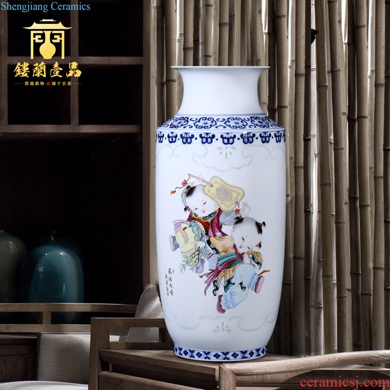 Jingdezhen ceramics new Chinese style flower vase contemporary and contracted sitting room porch TV ark decoration decoration