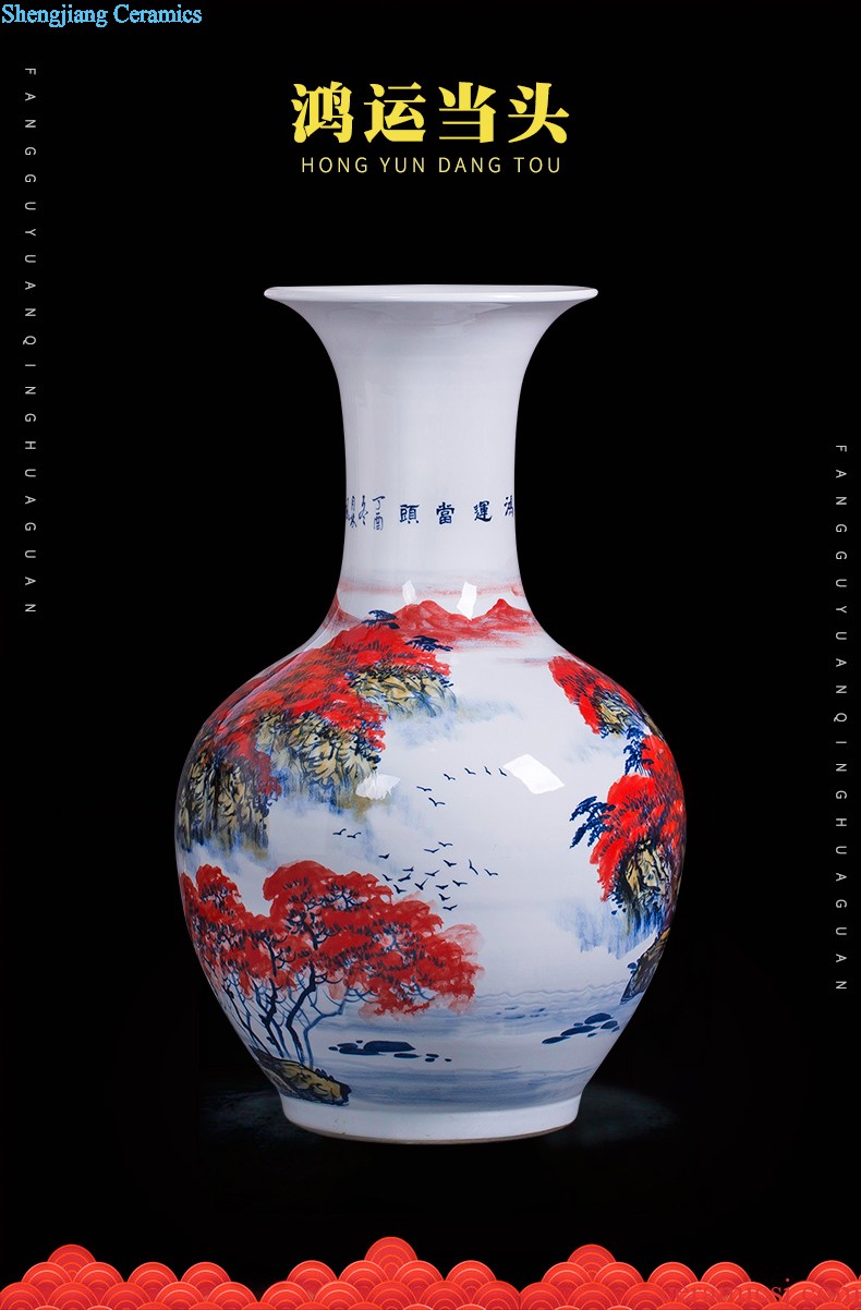 Antique porcelain qianlong pastel spring of the four seasons with vase home sitting room adornment is placed process of jingdezhen ceramics