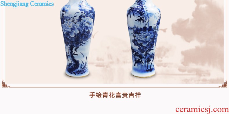 New Chinese style household 319 jingdezhen ceramic vase sitting room adornment handicraft furnishing articles porcelain crystal glaze flower arrangement