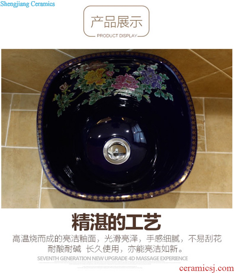 Koh larn, qi ceramic sanitary ware of toilet stage basin sink toilet lavatory basin hand-painted plum blossom