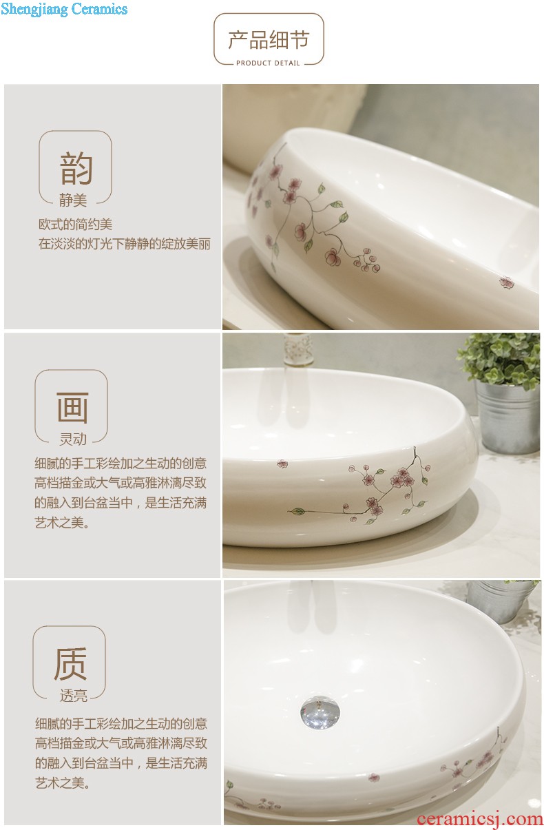 Koh larn, qi stage basin sink ceramic sanitary ware art basin washing a face of the basin that wash a face oval shamrock glittering