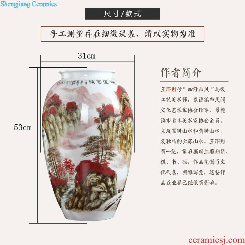 Jingdezhen ceramic sitting room big vases, flower arranging new Chinese style household adornment housewarming landing place hotel opening