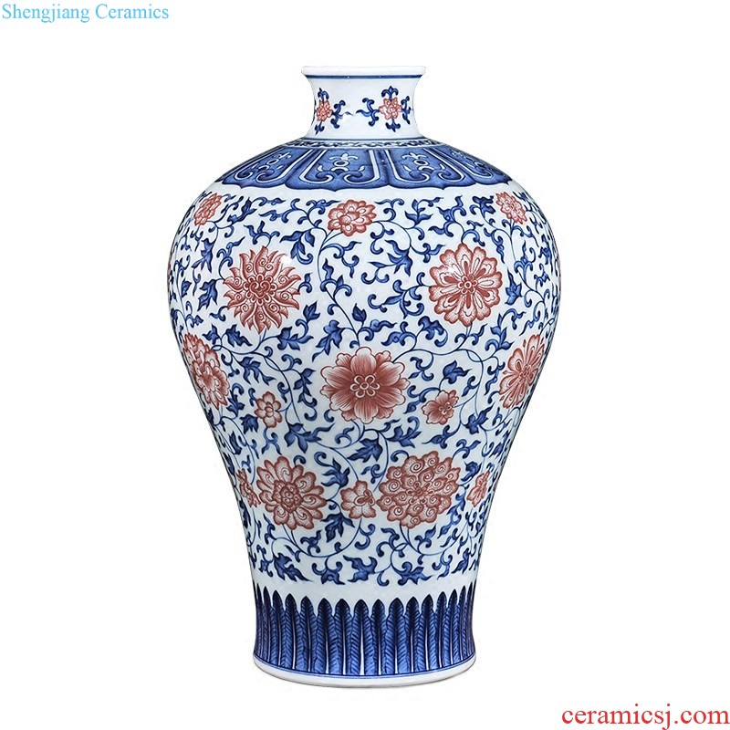 Jingdezhen ceramics imitation qing qianlong hand-painted blue and white porcelain lotus flower porcelain Chinese hang dish hanging decorative furnishing articles