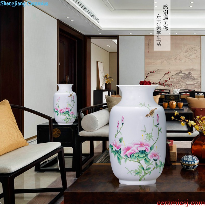 Hand draw archaize yuan blue and white porcelain of jingdezhen ceramics under the big vase plum bottle Xiao Heyue after han xin furnishing articles in the living room