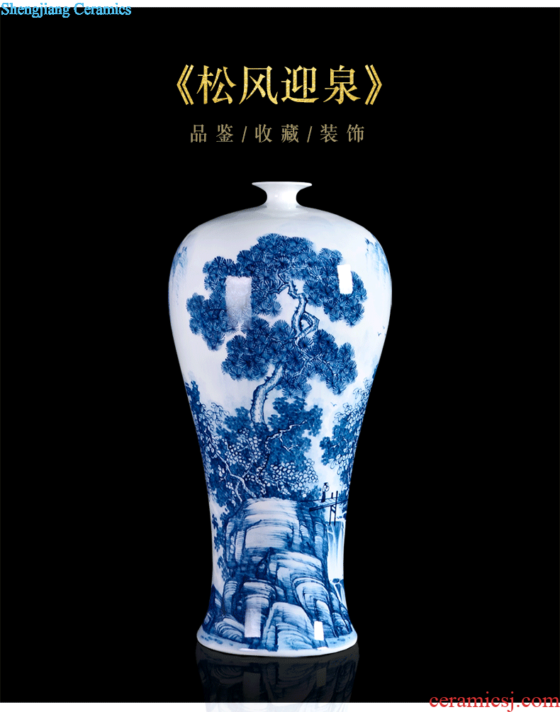 Famous master of jingdezhen ceramics hand-painted pastel landscape of large vases, Chinese style sitting room adornment is placed