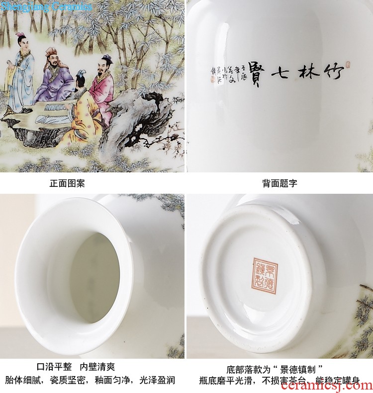 Jingdezhen ceramics famous hand-painted design hotel TV sitting room ark of large vases, furnishing articles large red