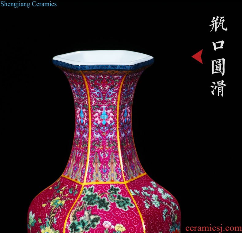 Jingdezhen ceramics of large vases, large hand-painted scenery sitting room of Chinese style household decorations manual quiver