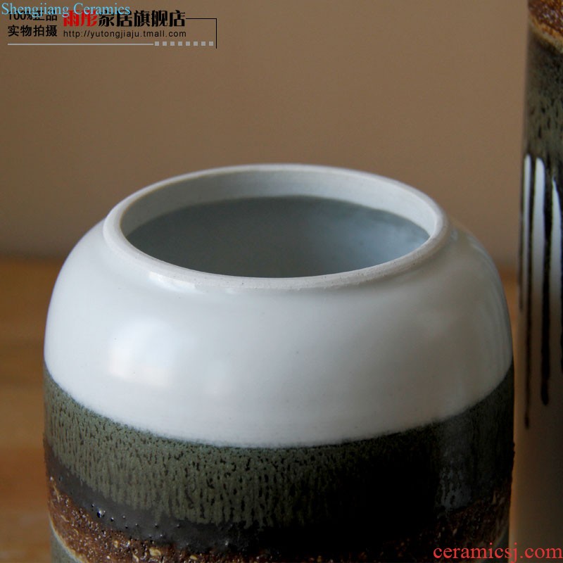 Rain tong home | jingdezhen ceramics glaze kiln heat flow with cover simple decoration decorative furnishing articles ceramic pot