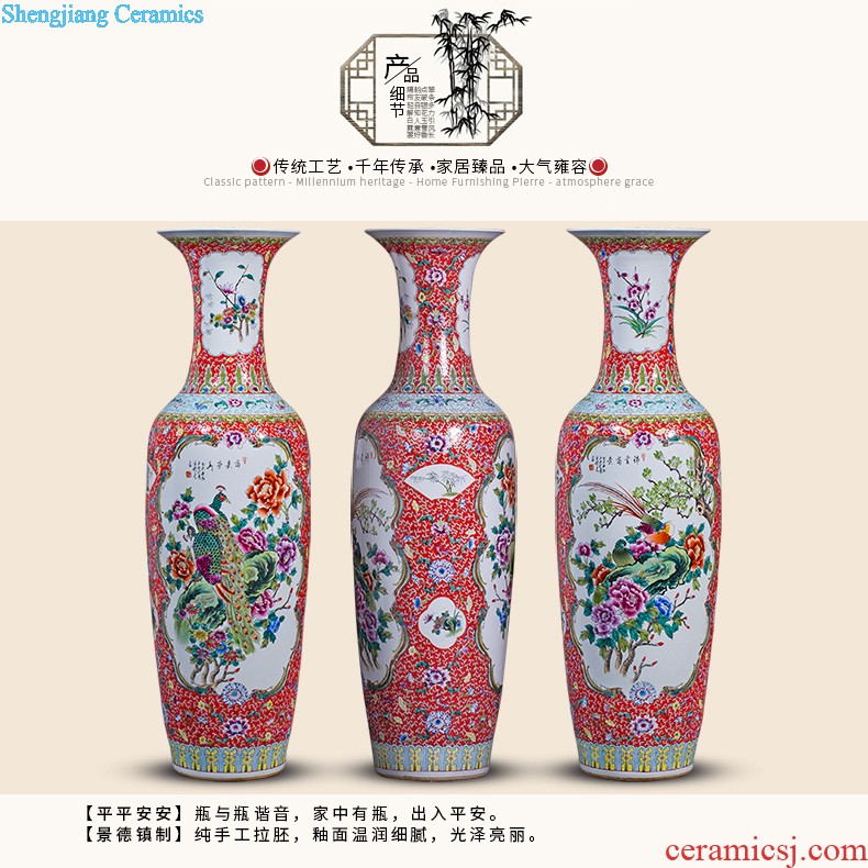 Jingdezhen ceramic masters hand draw large vases, furnishing articles now rising household decoration for the opening of blue and white porcelain gifts