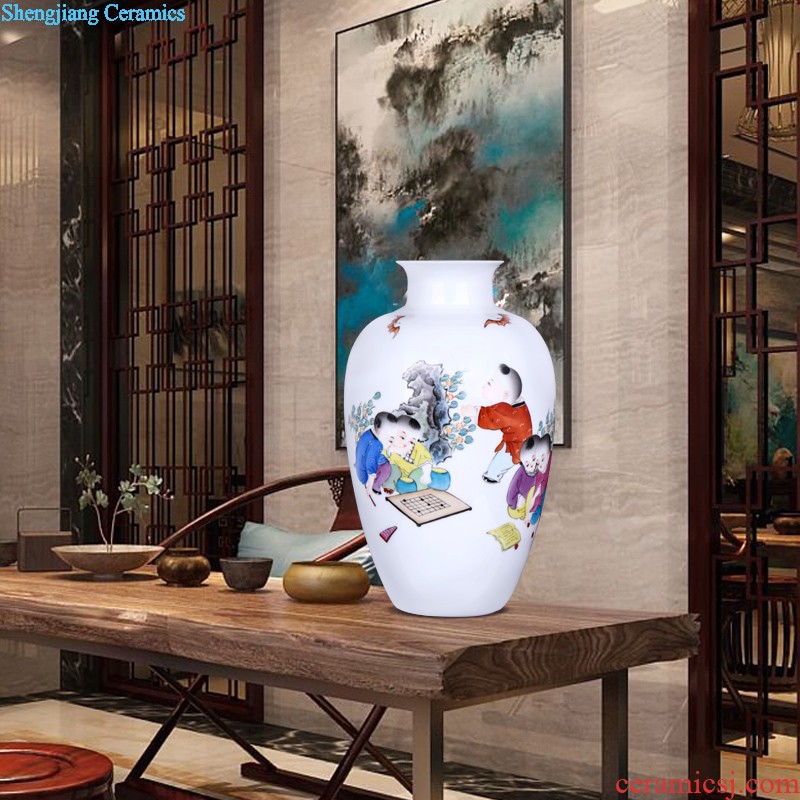 Jingdezhen ceramics furnishing articles hand-painted pastel Dutch rhyme vases, flower arrangement of Chinese style household adornment handicraft sitting room