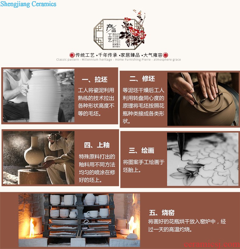 Jingdezhen ceramic masters hand draw large vases, furnishing articles now rising household decoration for the opening of blue and white porcelain gifts