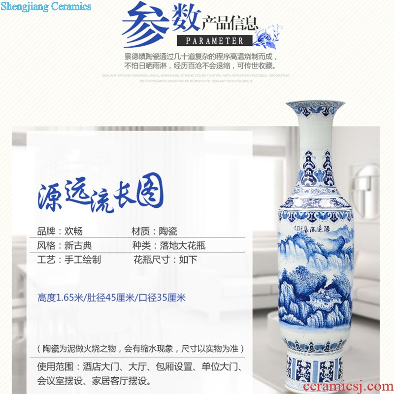 Jingdezhen ceramics has a long history in the masters hand draw the French blue and white porcelain vase sitting room hotel decoration furnishing articles