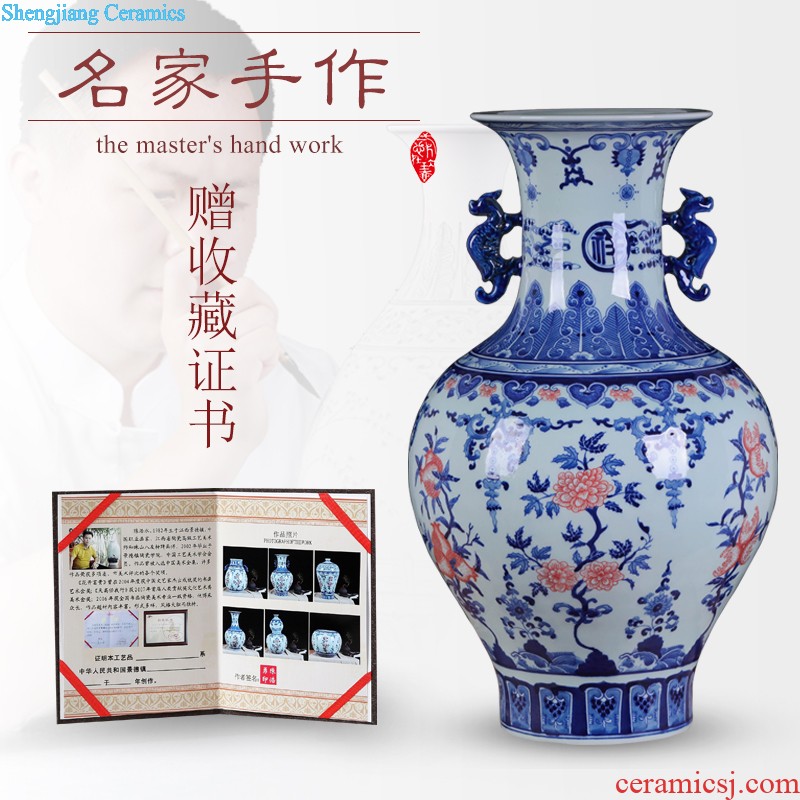 Archaize of jingdezhen ceramics collection furnishing articles The old factory porcelain enamel landscape okho spring flower vase The sitting room decorate