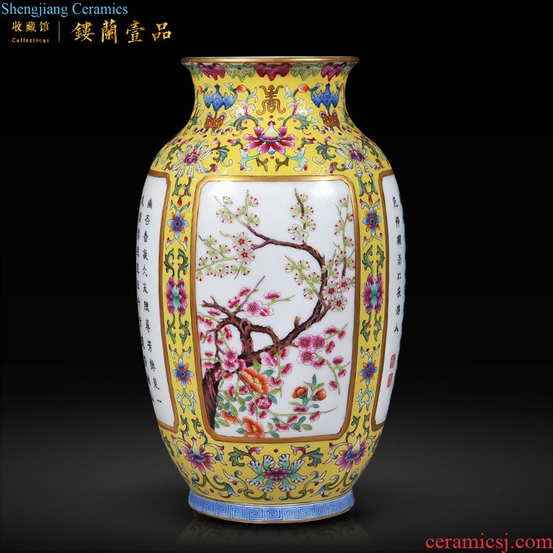 Jingdezhen imperial kiln chinaware imitation qing qianlong offering blue paint group of misty sitting room adornment porcelain vase collection furnishing articles