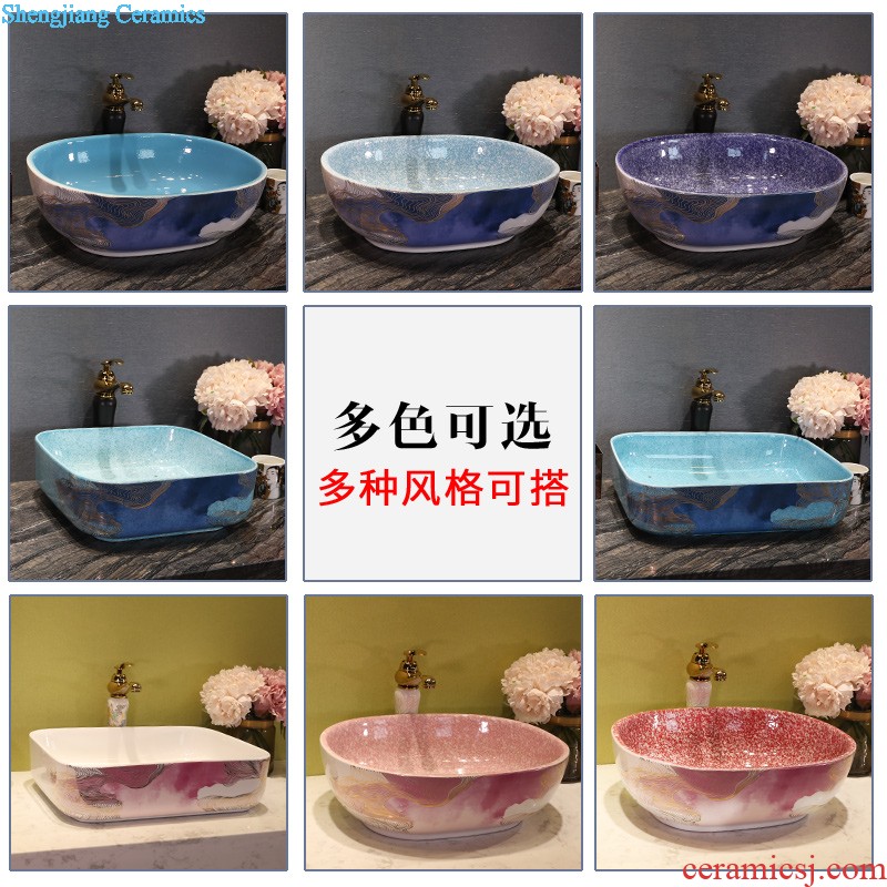 On the ceramic basin sink household toilet basin washing a face wash gargle oval small and pure and fresh art basin