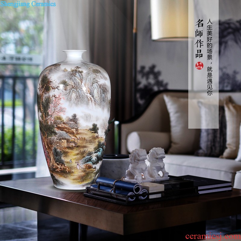 Jingdezhen ceramics vase Antique blue-and-white youligong gourd bottle decoration home furnishing articles in the living room