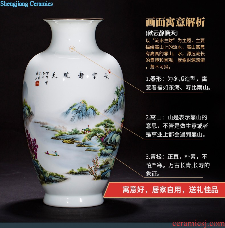 Jingdezhen ceramics vase landscape painting of flowers and flower arrangement sitting room place mesa home TV ark adornment ornament