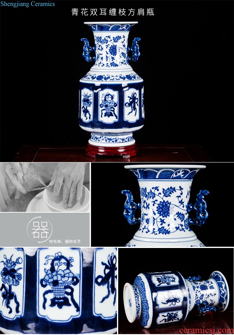 Hg23 jingdezhen ceramics water point pen container four treasures of the study room home desk of peach blossom decoration indoor furnishing articles