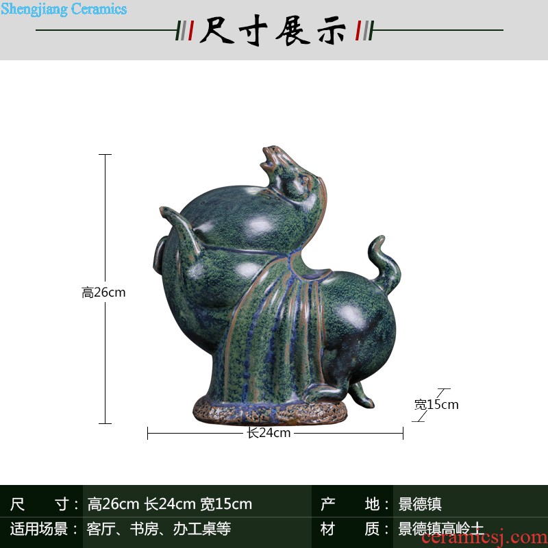 Jingdezhen ceramics new sitting room of Chinese style household act the role ofing is tasted furnishing articles hand-carved pig souvenirs creative gift