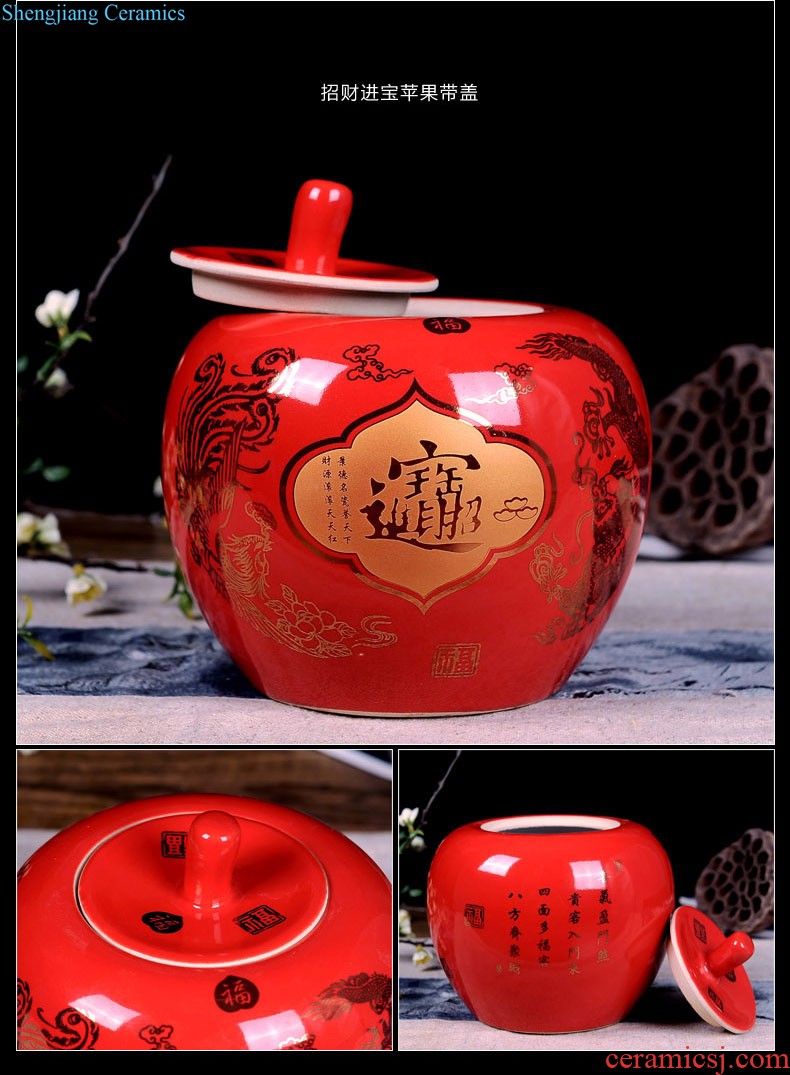 Jingdezhen ceramics China red longfeng f egg vase furnishing articles sitting room put vase modern home decoration