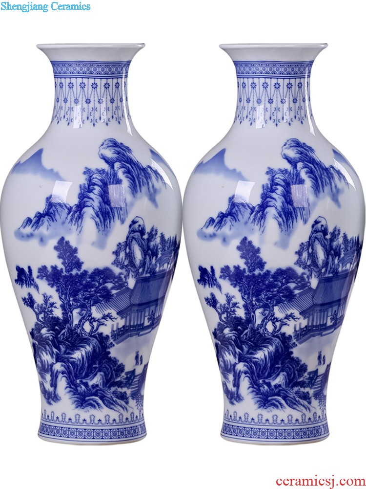 Jingdezhen ceramics hand-painted modern Chinese blue and white porcelain vases, flower arrangement sitting room crafts home decoration furnishing articles