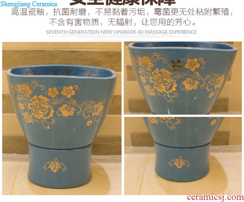 Koh larn, neat package mail Jingdezhen ceramic art mop basin mop mop pool pool bathroom fangyuan bamboo flowers and birds