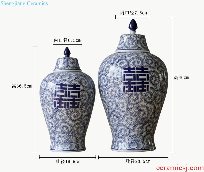 Rain tong home |/blue and white porcelain is the plum flower drum marriage room multi-functional furnishing articles furnishing articles ornaments of jingdezhen ceramics