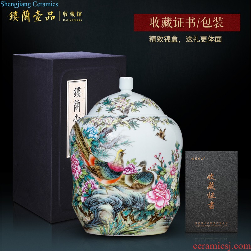 Jingdezhen ceramics imitation qing qianlong loofah grain tea pot of new Chinese style household adornment rich ancient frame furnishing articles sitting room