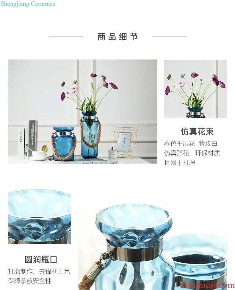 Contemporary and contracted ceramic vase furnishing articles sitting room flower arranging, creative water transfer printing vase household adornment furnishing articles