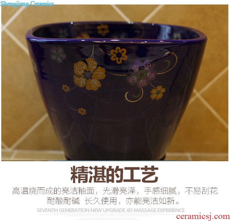 Koh larn, qi ceramic sanitary ware of toilet stage basin sink toilet lavatory basin hand-painted plum blossom