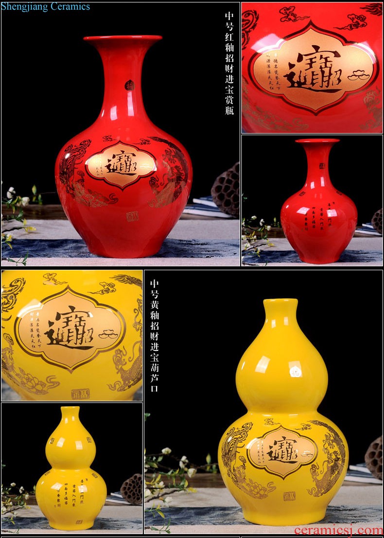 Jingdezhen ceramic vase furnishing articles by hand-painted sabingga sukdun dergici jimbi vases, flower arranging the modern Chinese style living room decorations