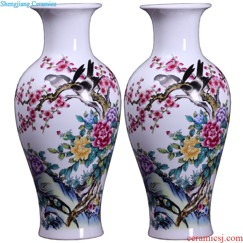 Jingdezhen ceramics Hand-painted scenery blue and white porcelain vase thin body new sitting room of Chinese style household porcelain decoration furnishing articles