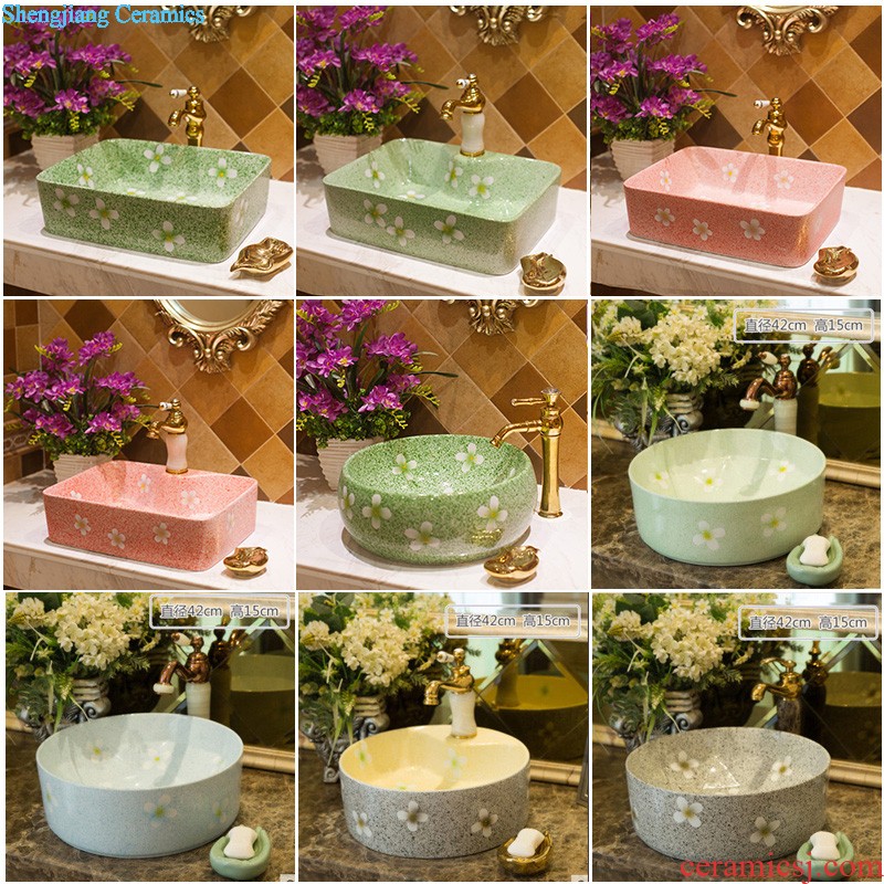 M the basin ceramic toilet lavabo that defend bath lavatory art on stage Hand-painted gold flower