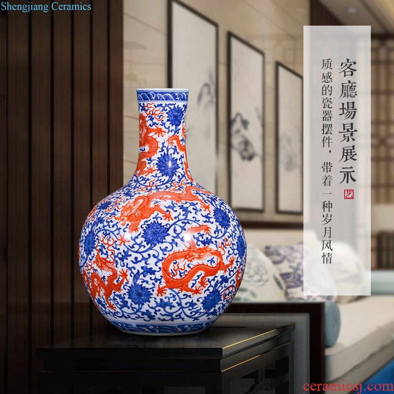 Jingdezhen ceramics imitation qing qianlong bon fire hose lines gourd vases, sitting room of Chinese style household decorations furnishing articles