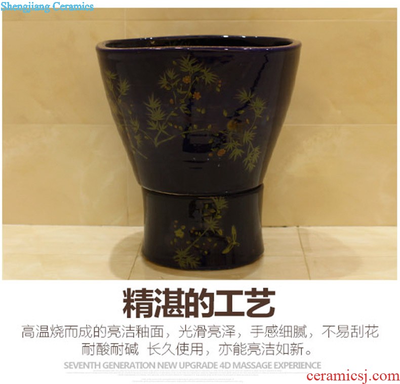 Koh larn, qi ceramic sanitary ware of toilet stage basin sink toilet lavatory basin hand-painted plum blossom