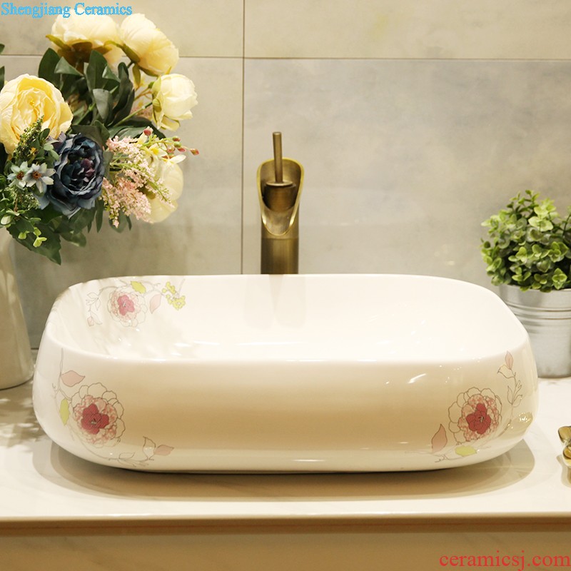 M the pillar type lavatory jingdezhen ceramic basin one-piece art pillar lavabo vertical landing platform