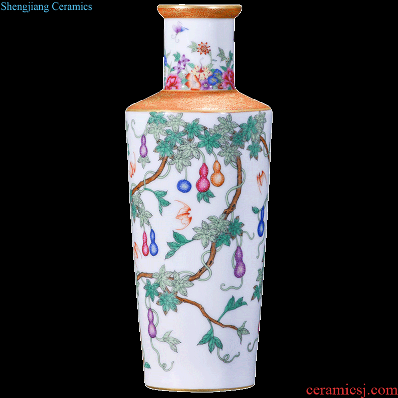 Archaize of jingdezhen ceramic ink paint double gut enamel fine figure household adornment is placed on the vase