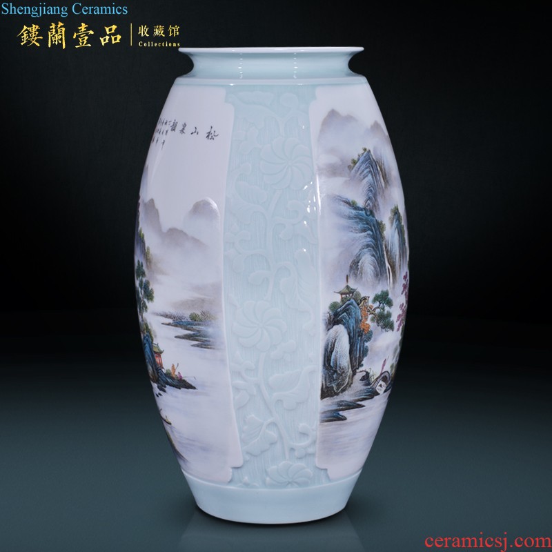 Jingdezhen ceramics hand-painted colors large vase Chinese contracted home sitting room collect adornment furnishing articles gifts