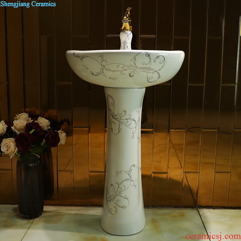 Gold cellnique garden ceramics basin ground column pillar lavabo lavatory outdoor garden column pool