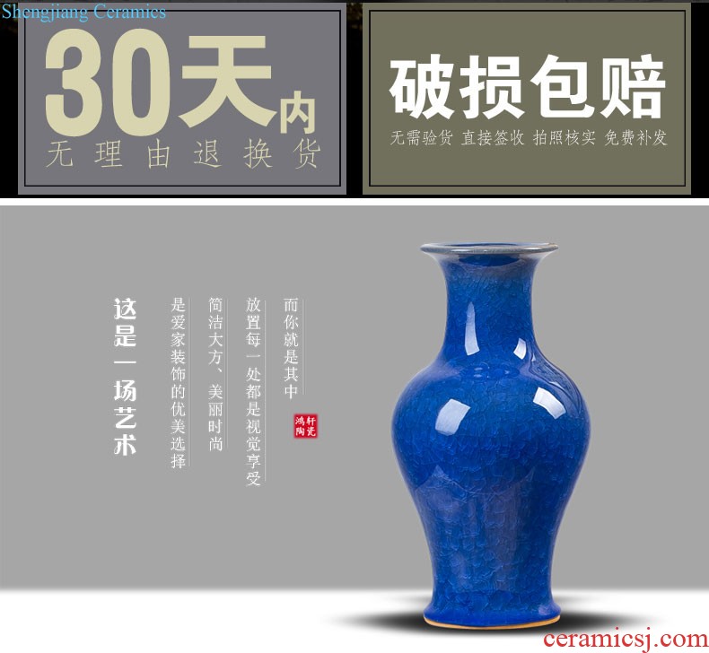 Jingdezhen ceramics vase imitation qianlong colored enamel vase retro flower arranging place Chinese style household ornaments