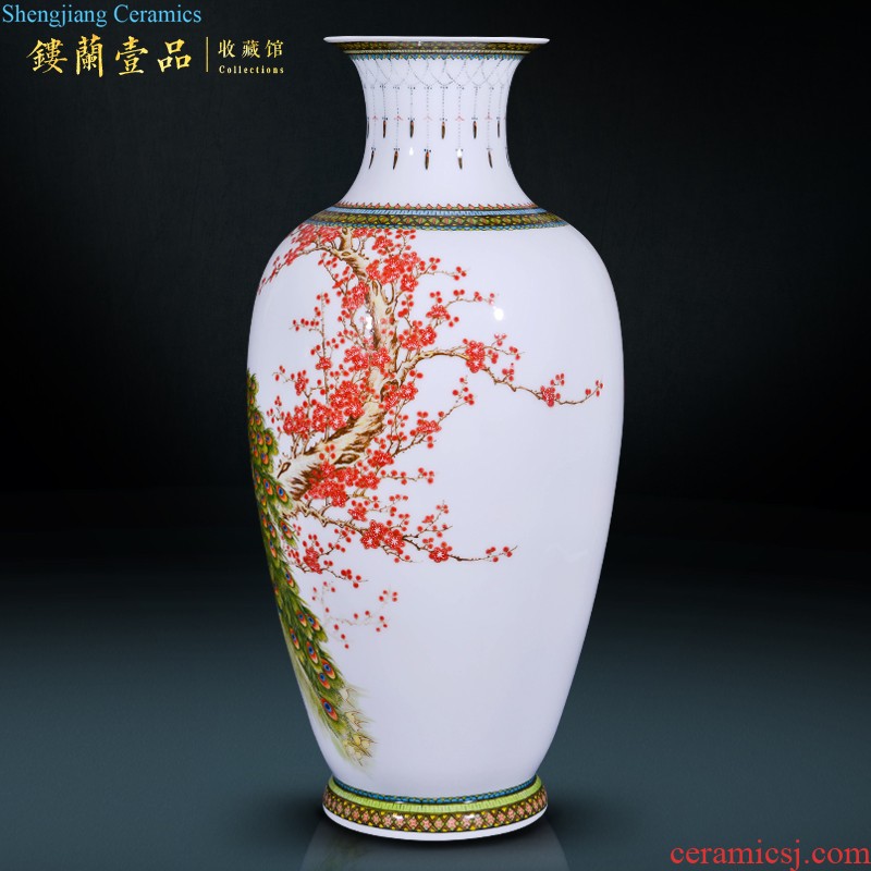 Jingdezhen ceramics high imitation qing qianlong vase youligong celestial big sitting room of Chinese style household adornment furnishing articles