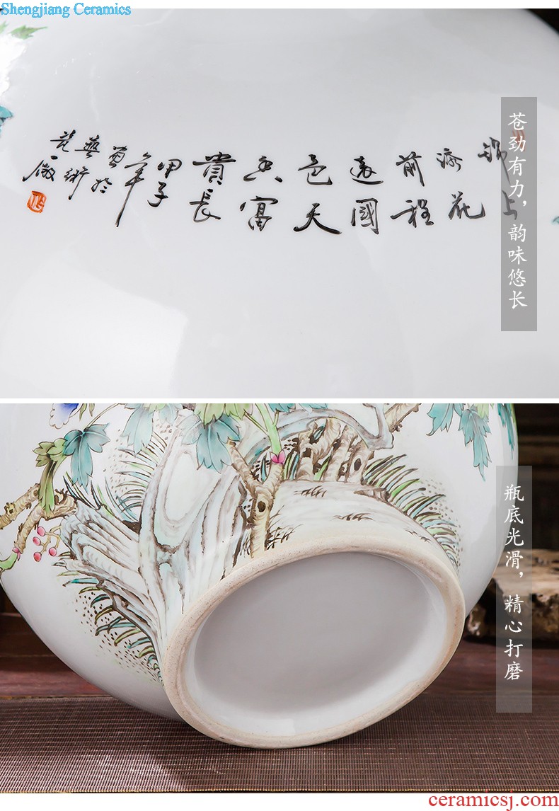 Famous master of jingdezhen ceramics hand-painted vases sitting room adornment is placed Chinese landscape painting porch decoration