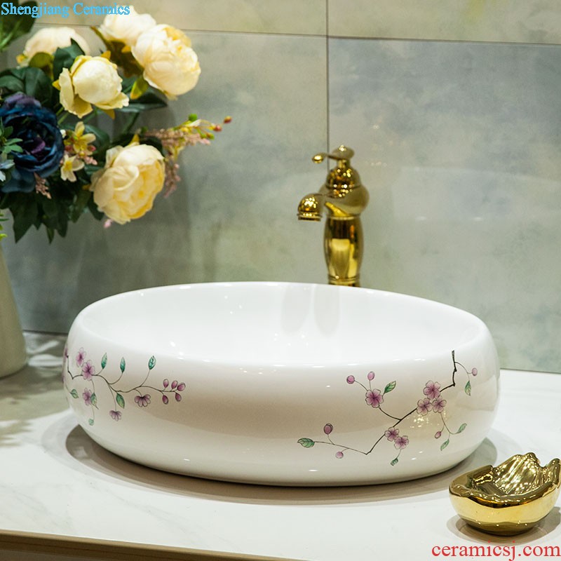 Koh larn, qi stage basin sink ceramic sanitary ware art basin washing a face of the basin that wash a face oval shamrock glittering