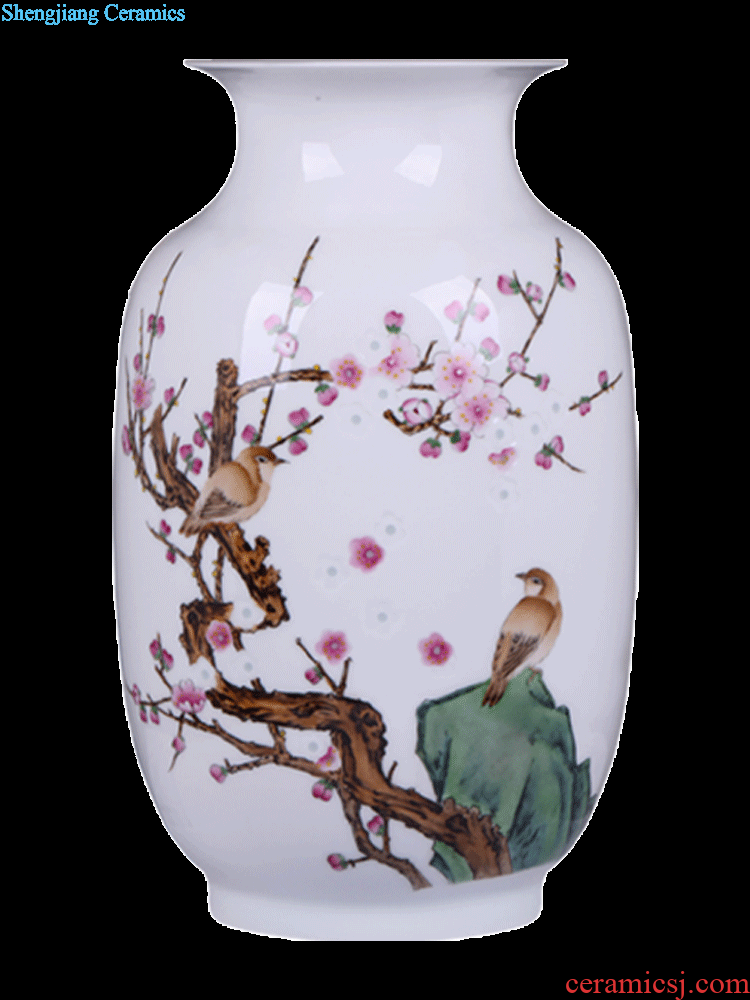 Jingdezhen ceramics vase flower arranging hand-painted frame bear sitting room New Chinese style household adornment TV ark