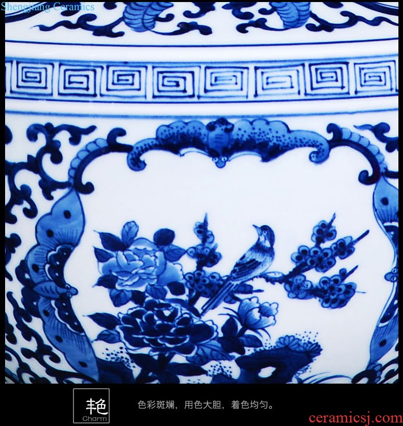 Jingdezhen ceramic flower arrangement of blue and white porcelain vase furnishing articles of Chinese style restoring ancient ways home sitting room TV ark adornment porcelain