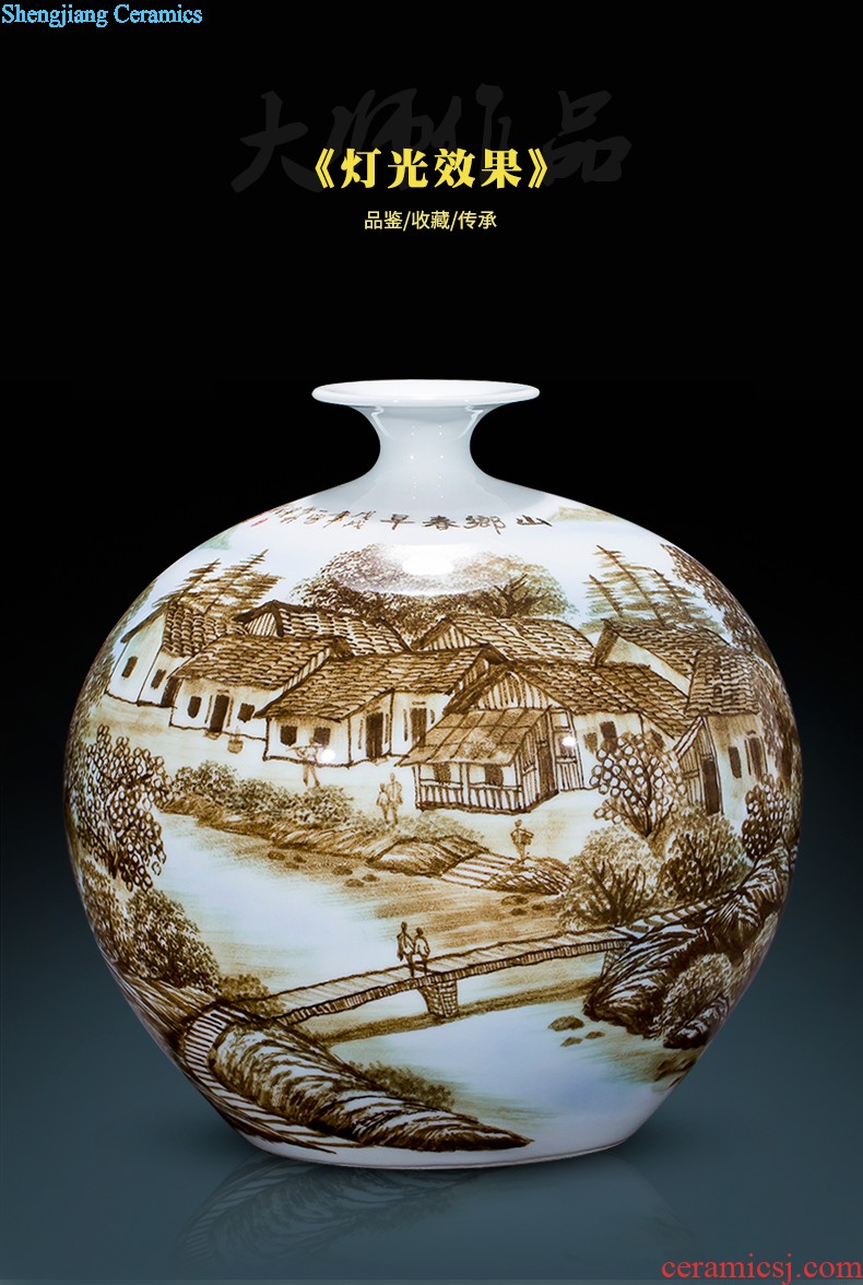 Jingdezhen ceramic hand-painted furnishing articles of large blue and white porcelain vase splendid sunvo sitting room adornment handicraft decoration