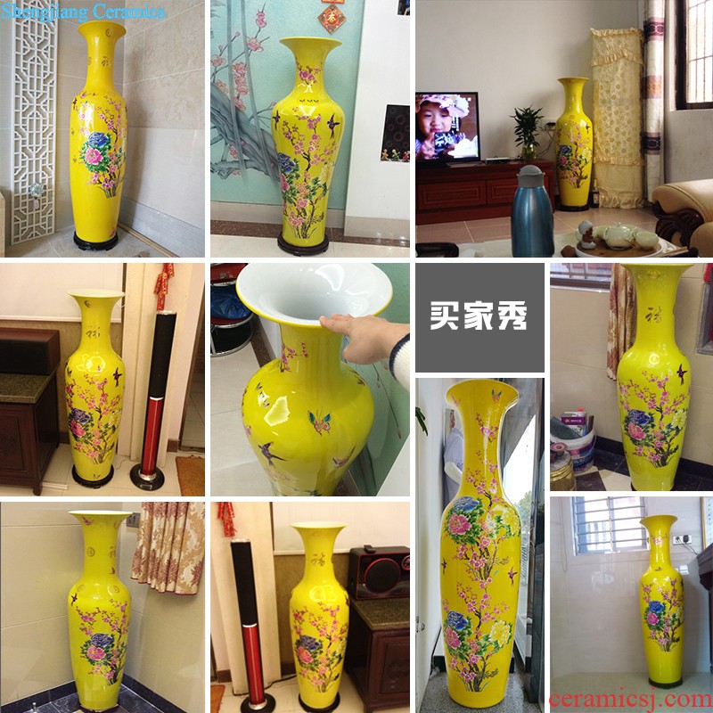 Jingdezhen ceramics famous hand-painted splendor in landing big vase high place large sitting room porch decoration