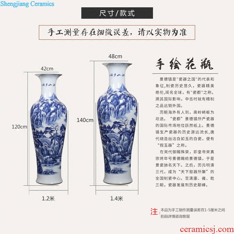 Jingdezhen ceramics vase furnishing articles Famous hand-painted landscape painting and calligraphy tube quiver new Chinese style household ornaments