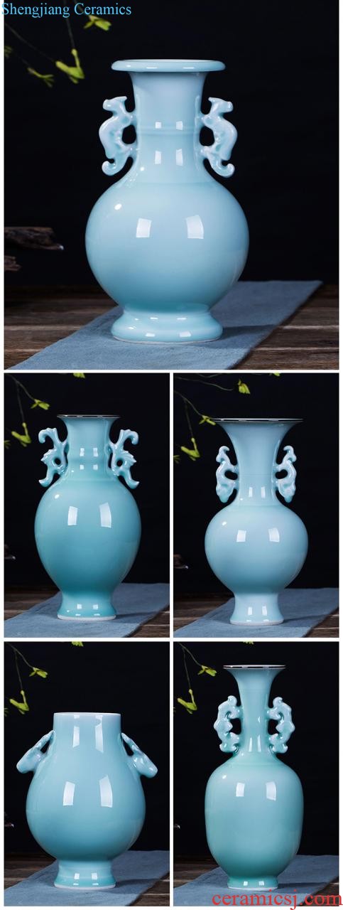 Jingdezhen blue and white porcelain vase under the glaze color hand-painted ceramic bottle blooming flowers sealed bottle 5 jins of 10 jins