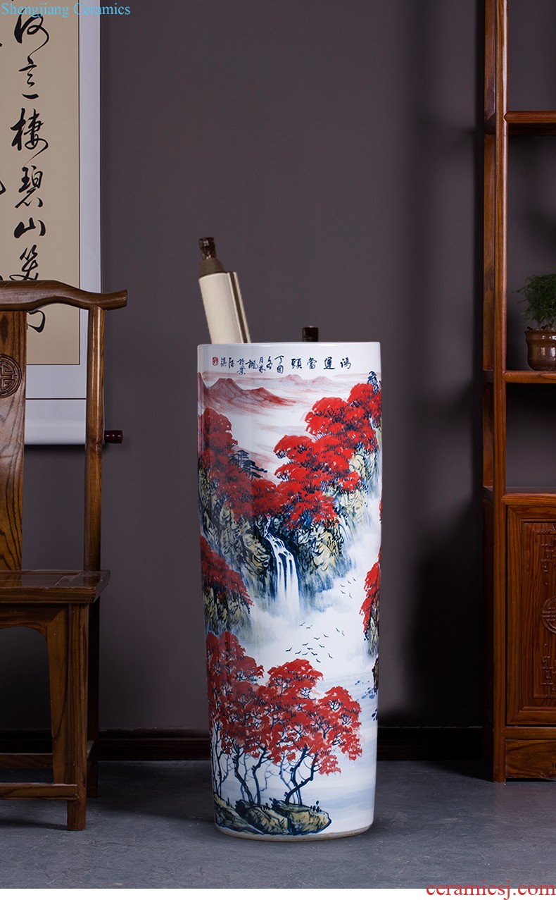 Jingdezhen ceramics of large vase of Chinese antique hand-painted fangming general blue cans sitting room adornment is placed